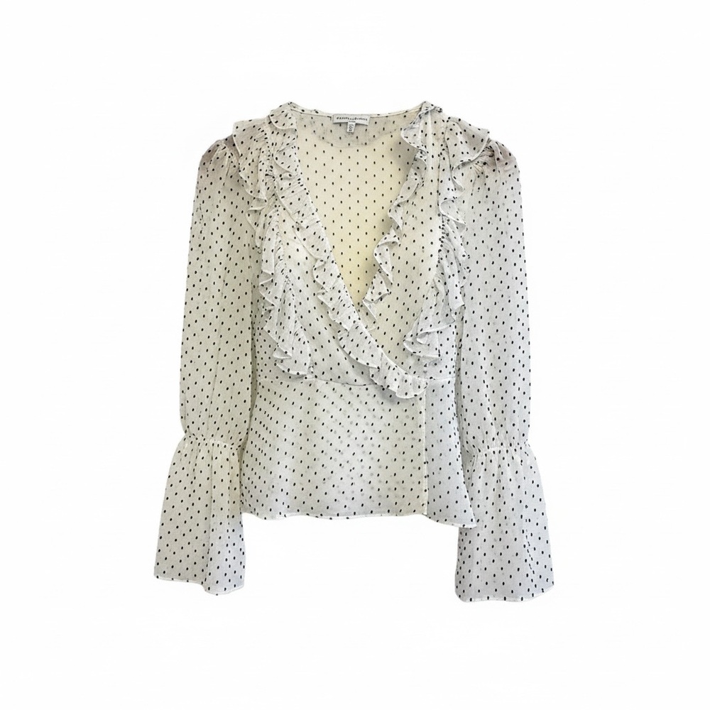 Maison d'Amélie White Blouse with Black Dots Size S - Picture 3 of 6